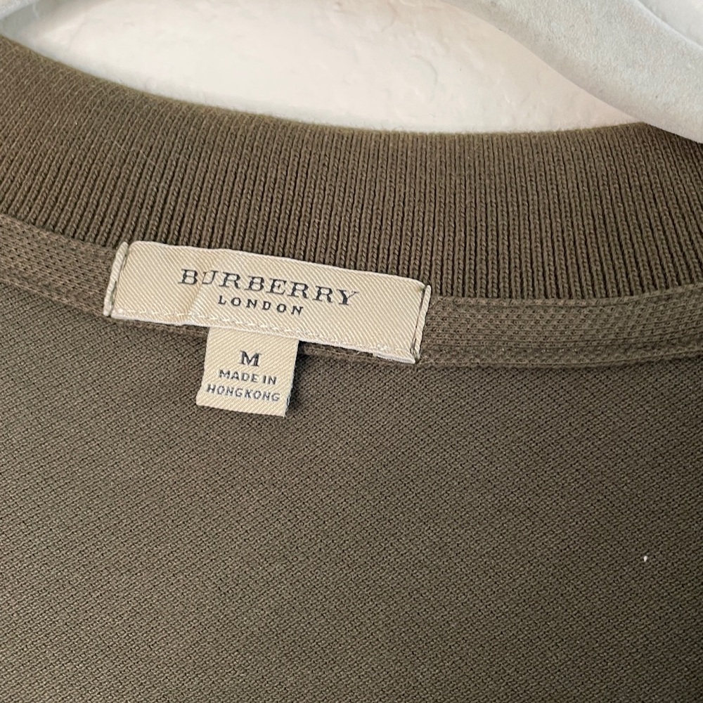 Burberry Olive Long Sleeve Top M - Picture 2 of 7
